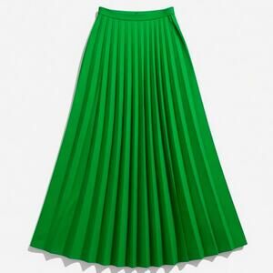 Vtg 60s Beverly Paige Green Accordion Pleated Full Circle Maxi Skirt Wool Boho S